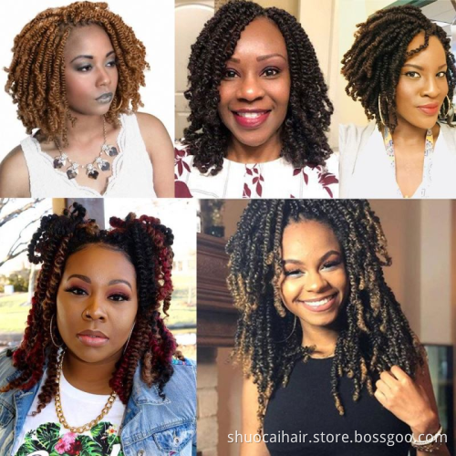 8'' Synthetic Braiding Bomb Passion Twists Bob Spring Twist Crochet Braids Hair Jamaica Bounce For Women jumbo braiding